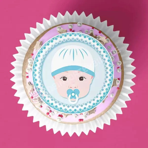 Muffinaufleger Motiv: Baby Junge - Deintortenbild.de Tortenaufleger aus Esspapier: Oblatenpapier / 15 Stück x 5cm, Oblatenpapier / 24 Stück x 4cm, Zuckerpapier / 15 Stück x 5cm, Zuckerpapier / 24 Stück x 4cm, Fondantpapier / 15 Stück x 5cm, Fondantpapier / 24 Stück x 4cm