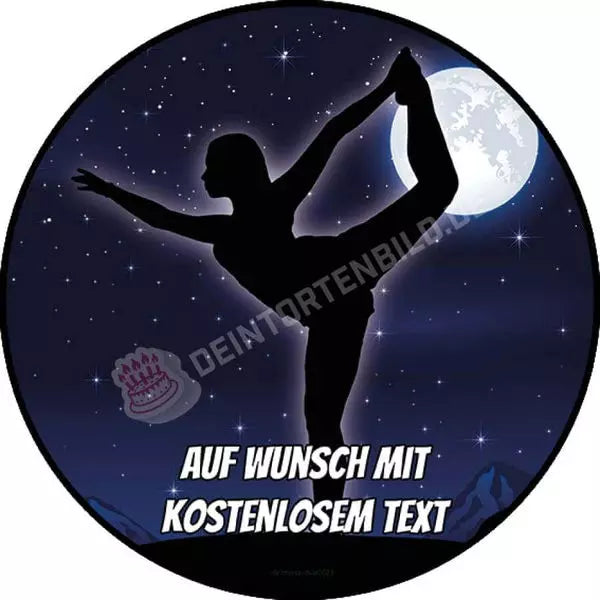 Motiv: Yoga bei Nacht - Hochwertige und individuelle Tortenaufleger für jeden Anlass
Tortenaufleger Yoga bei Nacht in 20cm Kreis 
Unsere Tortenaufleger sind ein ideales Geschenk für besonde - Tortenbild - DeintortenbildYoga bei Nacht