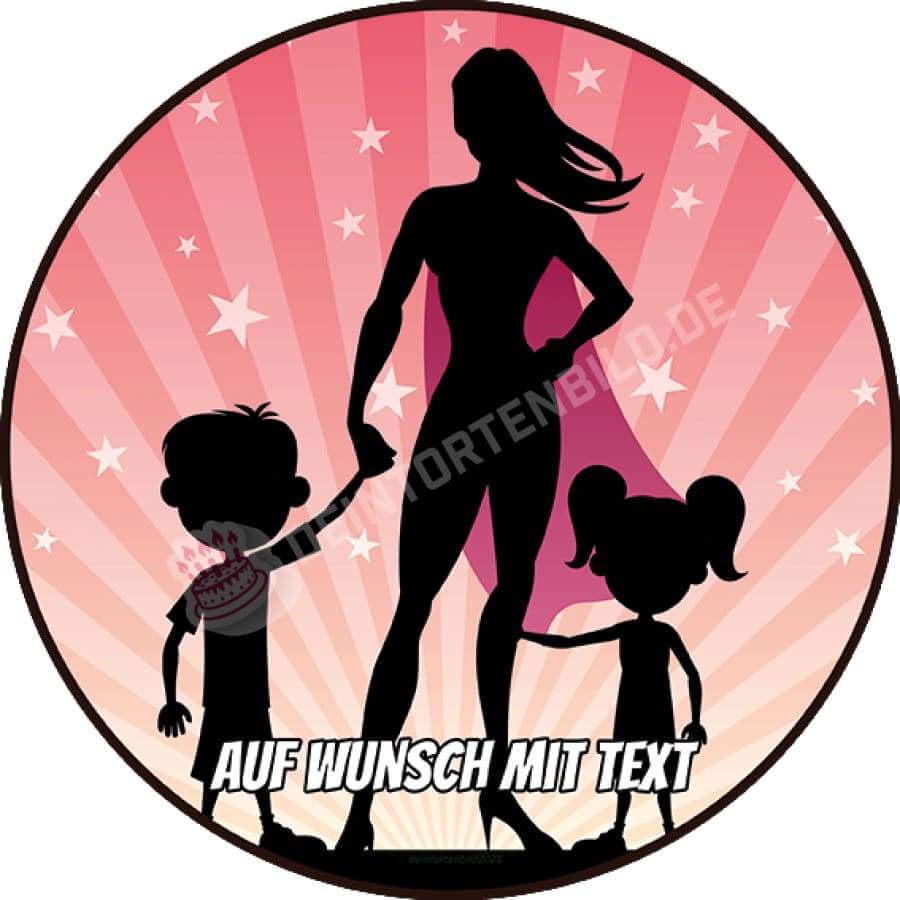 Motiv: Muttertag - Super Mutter - Hochwertige und individuelle Tortenaufleger für jeden Anlass
Tortenaufleger Muttertag - Super Mutter in 20cm Kreis
Unsere Tortenaufleger sind ein ideales Geschenk fü - Tortenbild - DeintortenbildMuttertag - Super Mutter