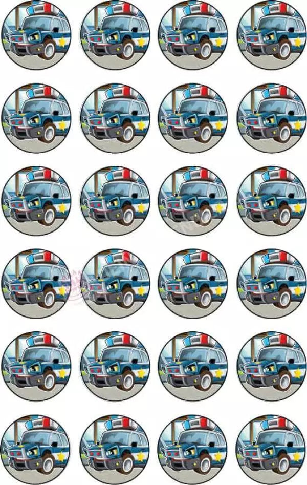 Muffinaufleger Motiv: Polizeiauto (24x4cm) - Deintortenbild.de Tortenaufleger aus Esspapier: Oblatenpapier, Zuckerpapier, Fondantpapier