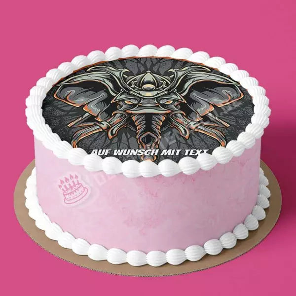 Motiv: Samurai Elefant - Hochwertige und individuelle Tortenaufleger für jeden Anlass
Tortenaufleger Samurai Elefant 20cm Kreis 
Unsere Tortenaufleger sind ein ideales Geschenk für besondere - Tortenbild - DeintortenbildSamurai Elefant