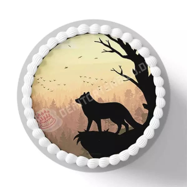 Motiv: Waldtier vor Sonnenuntergang - Hochwertige und individuelle Tortenaufleger für jeden Anlass
Tortenaufleger Waldtier vor Sonnenuntergang in 20cm Kreis 
Ein Aufleger mit fünf verschiedenen Waldtiere - Tortenbild - DeintortenbildWaldtier vor Sonnenuntergang