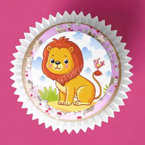 Muffinaufleger Motiv: Süßer Löwe - Deintortenbild.de Tortenaufleger aus Esspapier: Oblatenpapier / 15 Stück in 5cm, Oblatenpapier / 24 Stück in 4cm, Zuckerpapier / 15 Stück in 5cm, Zuckerpapier / 24 Stück in 4cm, Fondantpapier / 15 Stück in 5cm, Fondantpapier / 24 Stück in 4cm