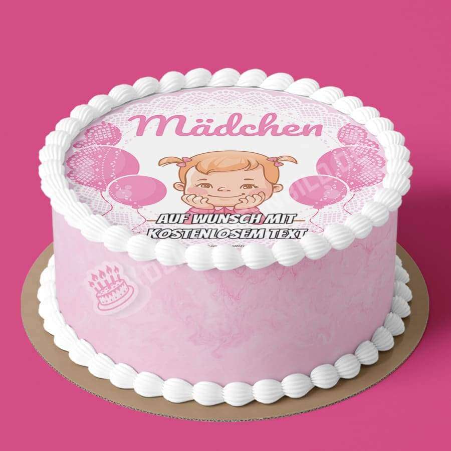 Motiv: Babyparty - Mädchen - Deintortenbild.de Tortenaufleger aus Esspapier: Oblatenpapier, Zuckerpapier, Fondantpapier