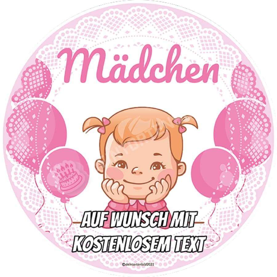 Motiv: Babyparty - Mädchen - Deintortenbild.de Tortenaufleger aus Esspapier: Oblatenpapier, Zuckerpapier, Fondantpapier