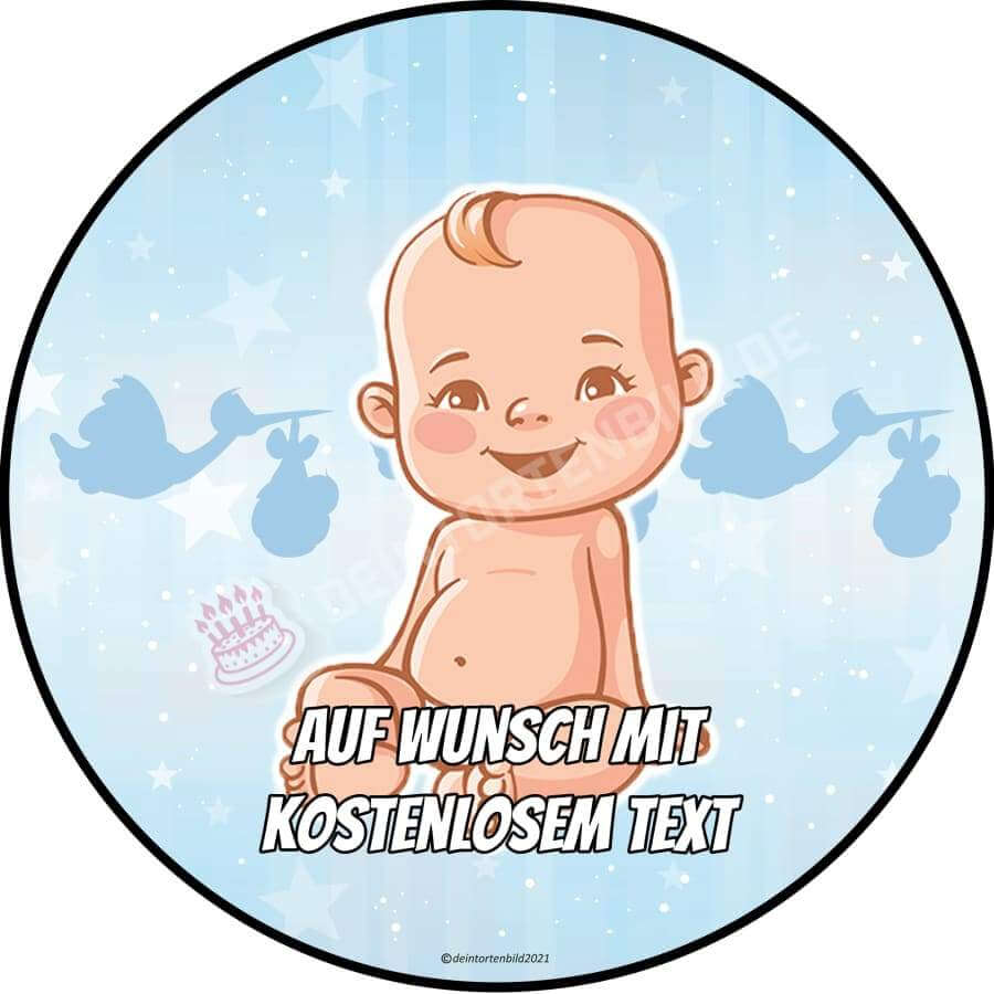 Motiv: Baby Junge (Version2) von Deintortenbild – Tortenaufleger, Tortenfoto, Tortenbild, personalisiert & individuell bei Deintortenbild.de