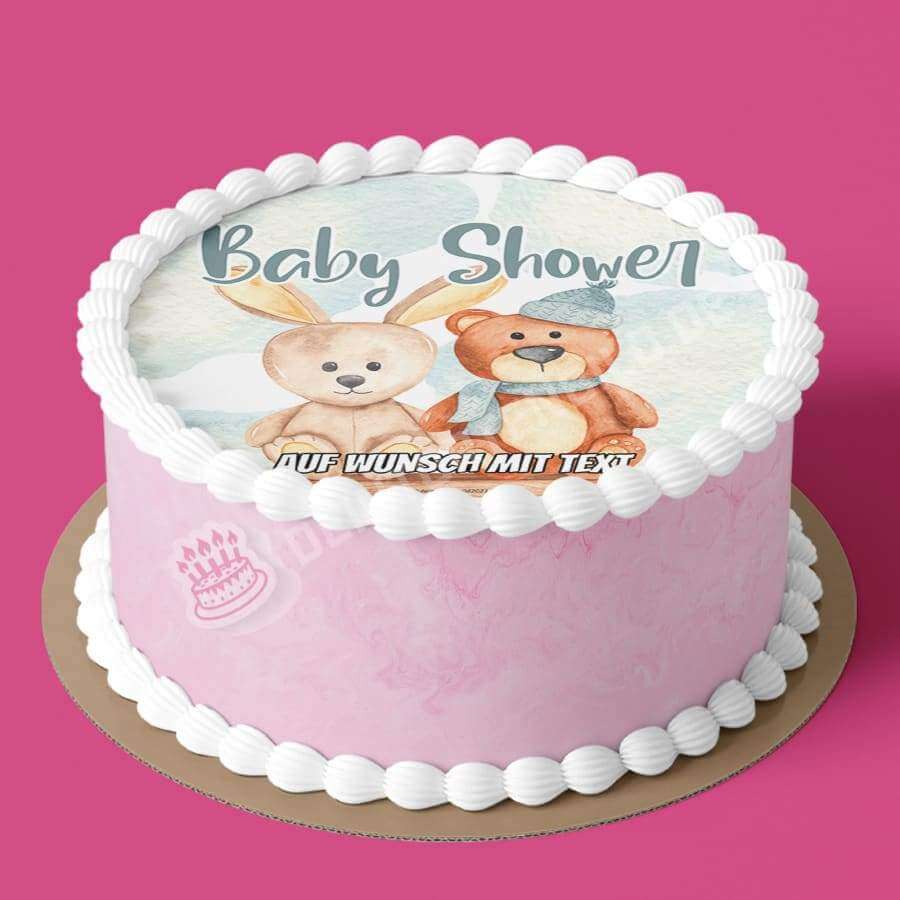 Motiv: Baby Shower - Plüschtiere - Deintortenbild.de Tortenaufleger aus Esspapier: Oblatenpapier, Zuckerpapier, Fondantpapier