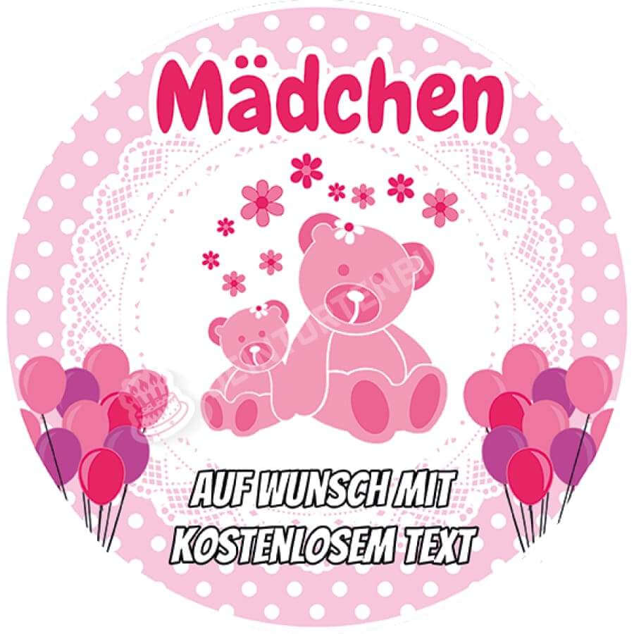 Motiv: Babyparty - Mädchen - Deintortenbild.de Tortenaufleger aus Esspapier: Oblatenapapier, Zuckerpapier, Fondantpapier