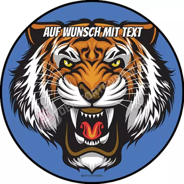 Motiv: Tiger brüllend - Deintortenbild.de Tortenaufleger aus Esspapier: Oblatenpapier / Orange / Metallisch, Oblatenpapier / Orange / Rot, Oblatenpapier / Orange / Blau, Oblatenpapier / Orange / Grün, Oblatenpapier / Blau / Metallisch, Oblatenpapier / Blau / Rot, Oblatenpapier / Blau / Blau, Oblatenpapier / Blau / Grün, Zuckerpapier / Orange / Metallisch, Zuckerpapier / Orange / Rot