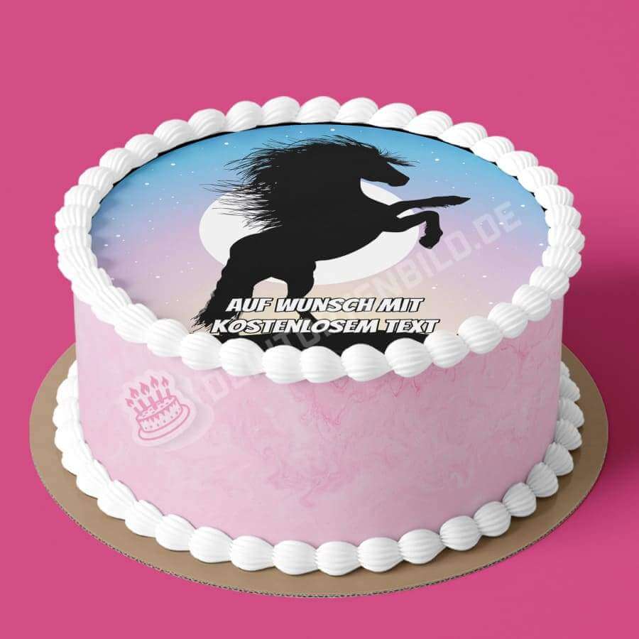 Motiv: Pferd Silhouette Aufrecht von Deintortenbild – Tortenaufleger, Tortenfoto, Tortenbild, personalisiert & individuell bei Deintortenbild.de