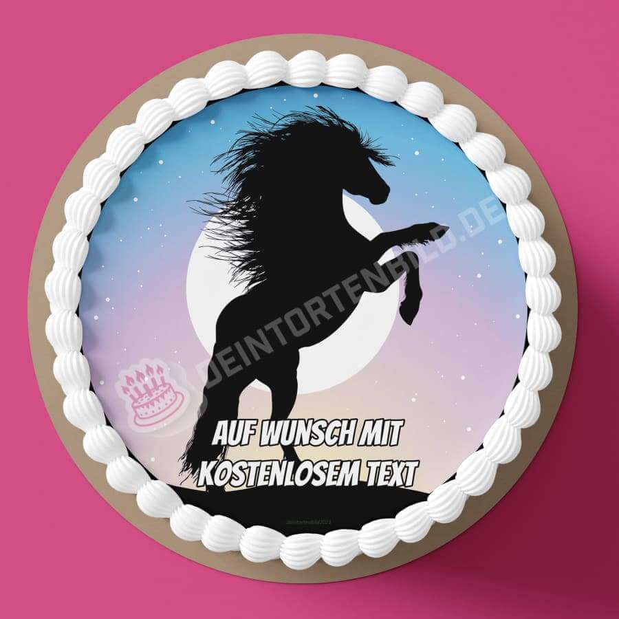 Motiv: Pferd Silhouette Aufrecht von Deintortenbild – Tortenaufleger, Tortenfoto, Tortenbild, personalisiert & individuell bei Deintortenbild.de
