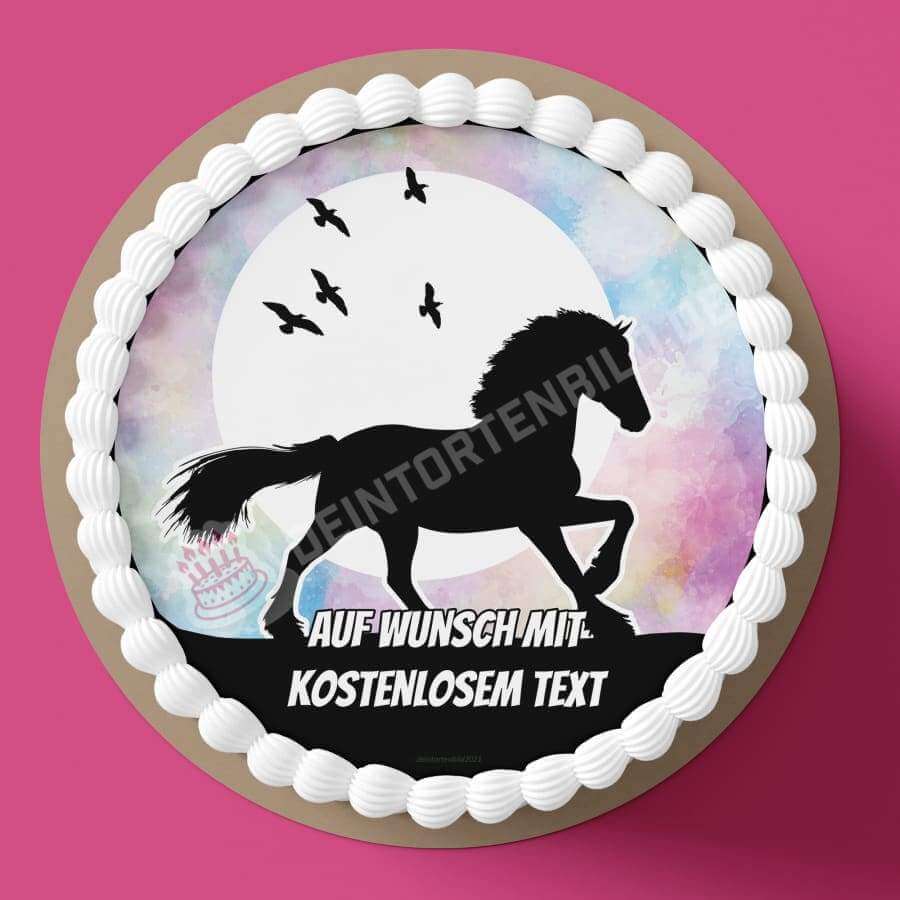 Motiv: Pferd Silhouette Laufend von Deintortenbild – Tortenaufleger, Tortenfoto, Tortenbild, personalisiert & individuell bei Deintortenbild.de