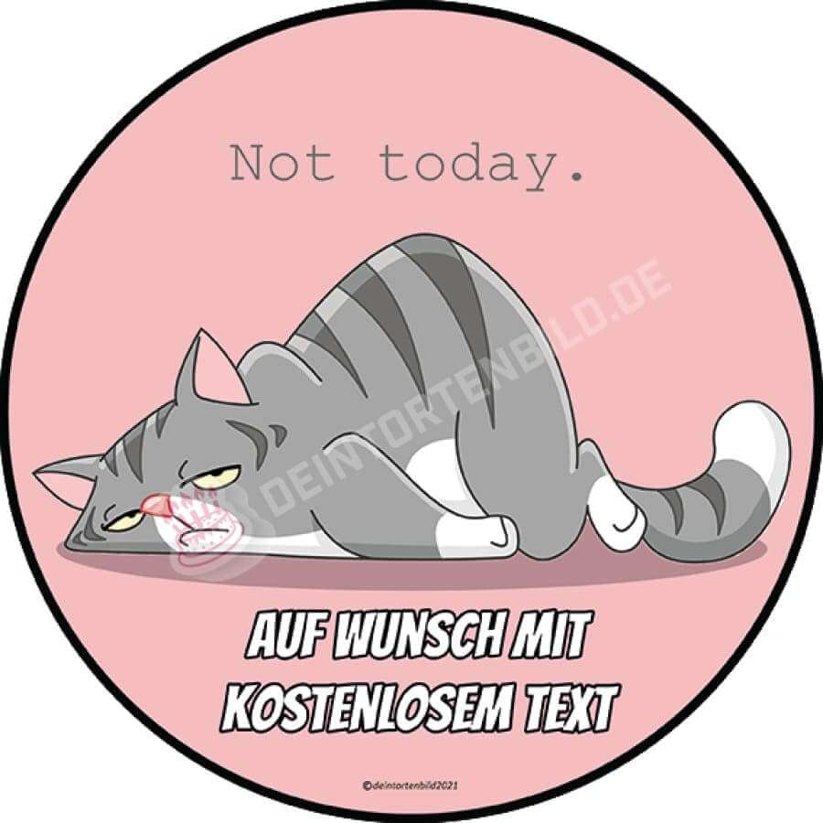 Motiv: "Not Today" - Faule Katze von Deintortenbild – Tortenaufleger, Tortenfoto, Tortenbild, personalisiert & individuell bei Deintortenbild.de